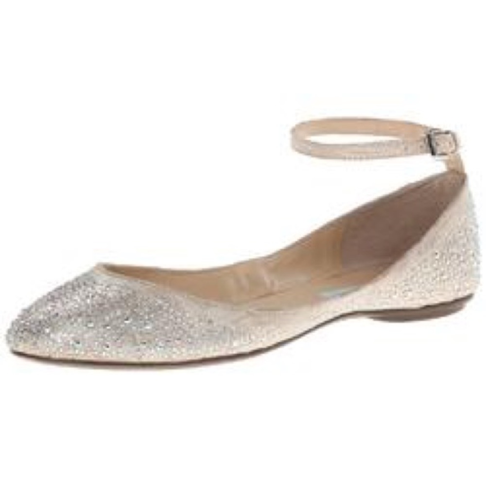 Betsy Johnson Joy champagne flats New w/Box